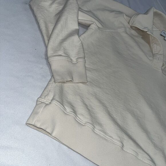 Michael Stars XS Nude Collared Pullover W 1/4 Buttons Cotton - Picture 3 of 6